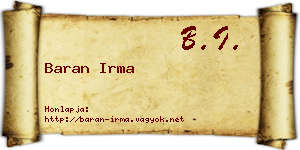 Baran Irma névjegykártya
