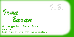 irma baran business card